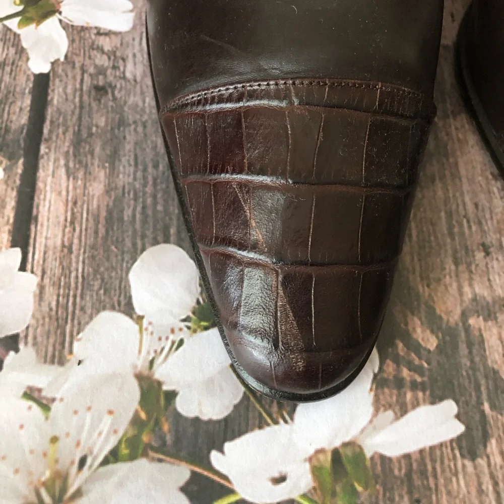 Lauren Ralph Lauren Brown Leather Heels - Picture 5 of 8